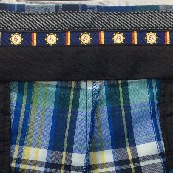 Ben Hogan Golf Shorts Men's Size 38 Blue Multicolor Plaid Chino Flat Front Sport - Picture 5 of 8